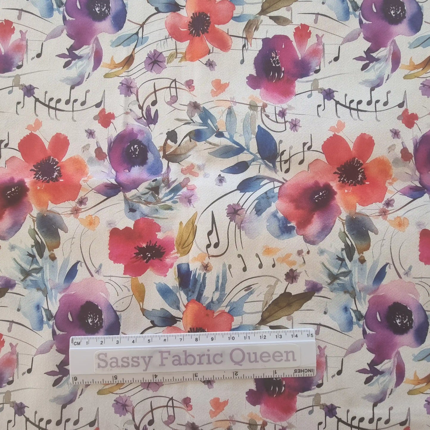 Music Flowers 011 - Cotton Drill 235gsm