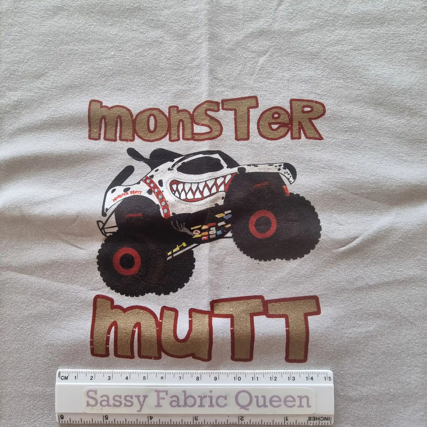 Monster Mutt 50cm x 50cm panel - Cotton Lycra 230-250gsm