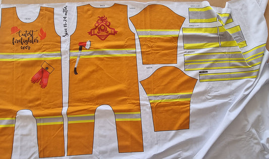 Cutest firefighter ever panel 1meter – Cotton Lycra 200-220gsm