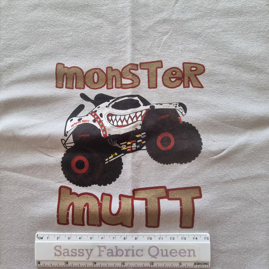 Monster Mutt 50cm x 50cm panel - Cotton Lycra 230-250gsm