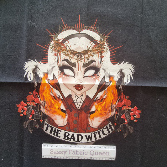 The Bad Witch panel 50cm x 50cm - Cotton Woven 235gsm