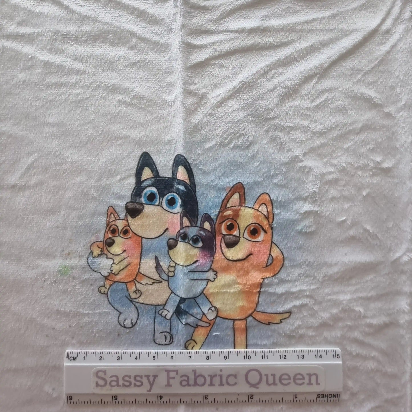 Heeler Family 50cm x 50cm panel - Minky 230gsm