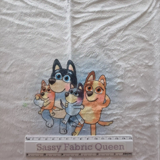 Heeler Family 50cm x 50cm panel - Minky 230gsm